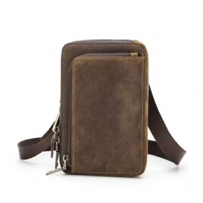 Sacs À Bandoulière Pour Hommes Élégant Sac Vintage Cuir Crazy Horse