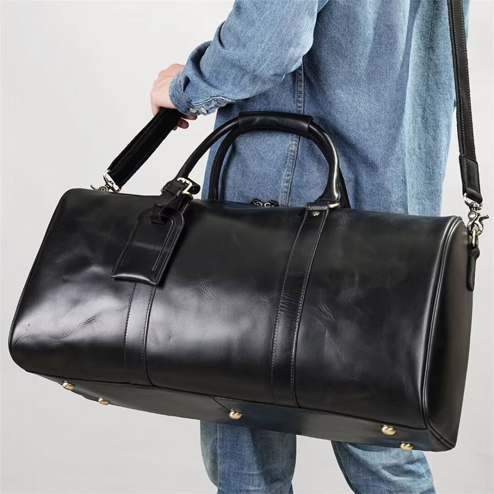 Sacs À Bandoulière Pour Hommes Fourre-tout Décontracté Maroquinerie Luxe - Noir