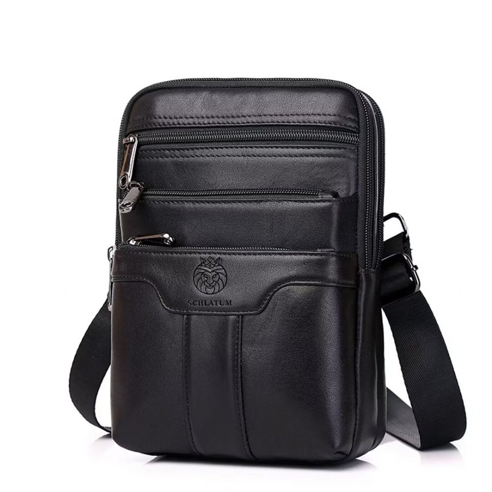 Sacs À Bandoulière Pour Hommes Gallant Traveler Fourre-tout Cuir - Noir