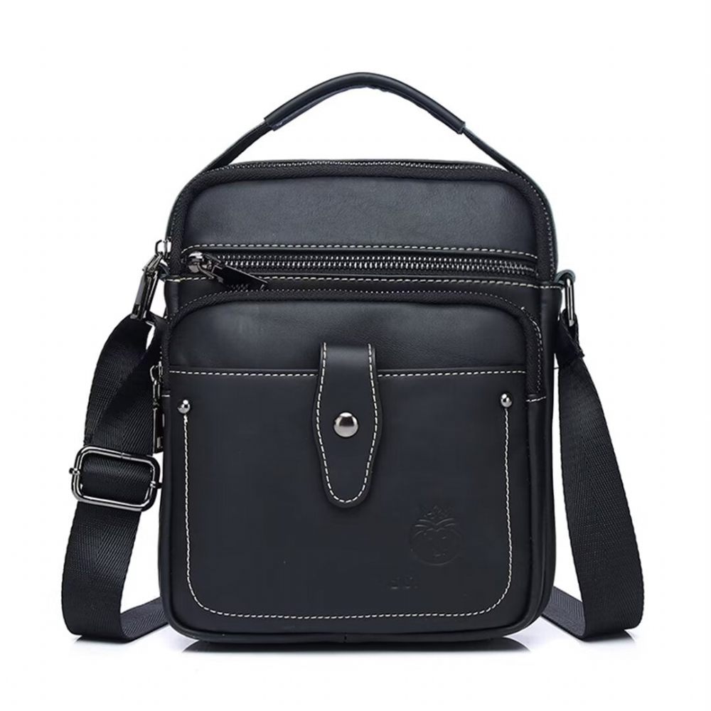 Sacs À Bandoulière Pour Hommes Majestic Journey Fourre-tout Cuir - Noir