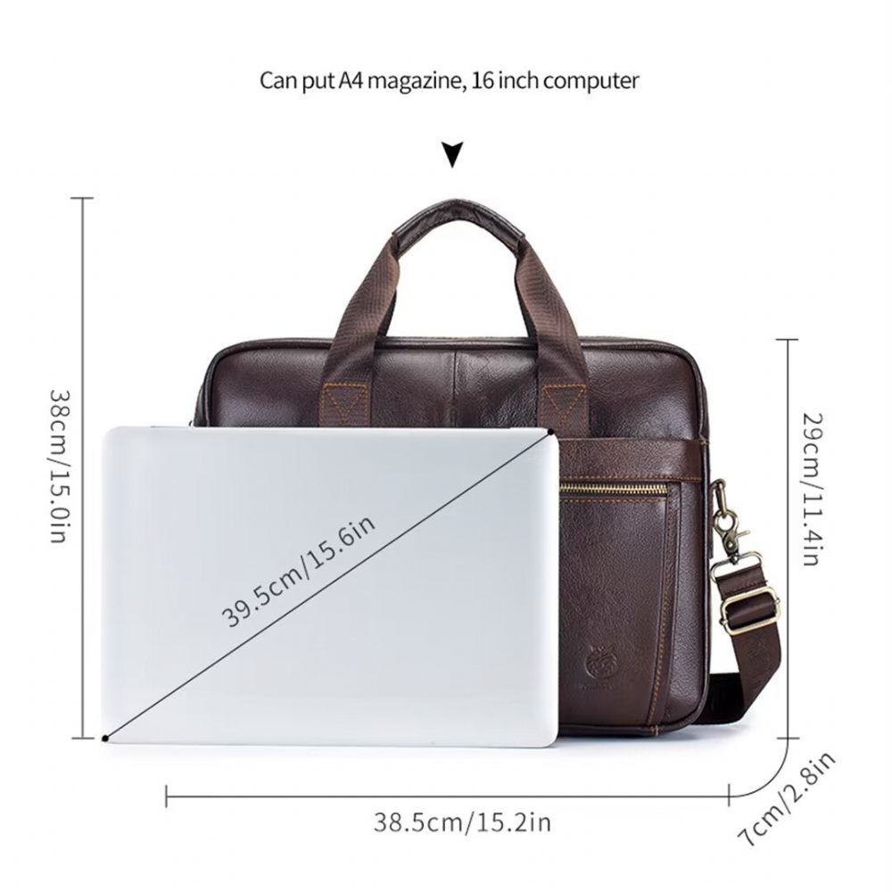 Sacs À Bandoulière Pour Hommes Organisateur Cuir Luxe Carré - Noir