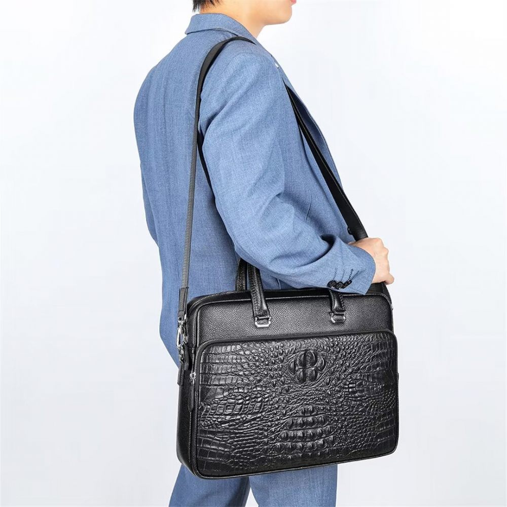 Sacs À Bandoulière Pour Hommes Pinnacle Prestige Alligator Tote - Noir