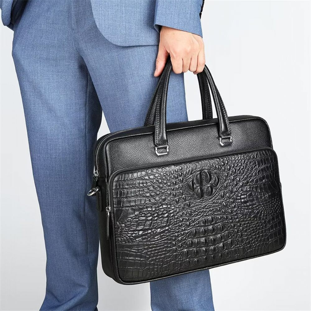 Sacs À Bandoulière Pour Hommes Pinnacle Prestige Alligator Tote - Noir