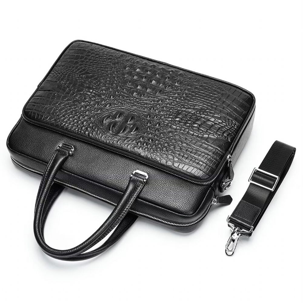 Sacs À Bandoulière Pour Hommes Pinnacle Prestige Alligator Tote - Noir