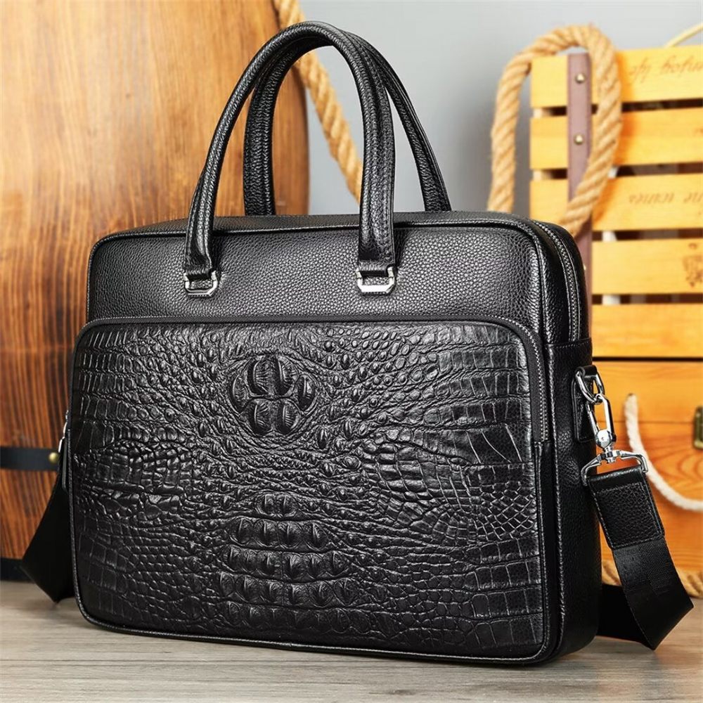 Sacs À Bandoulière Pour Hommes Pinnacle Prestige Alligator Tote - Noir