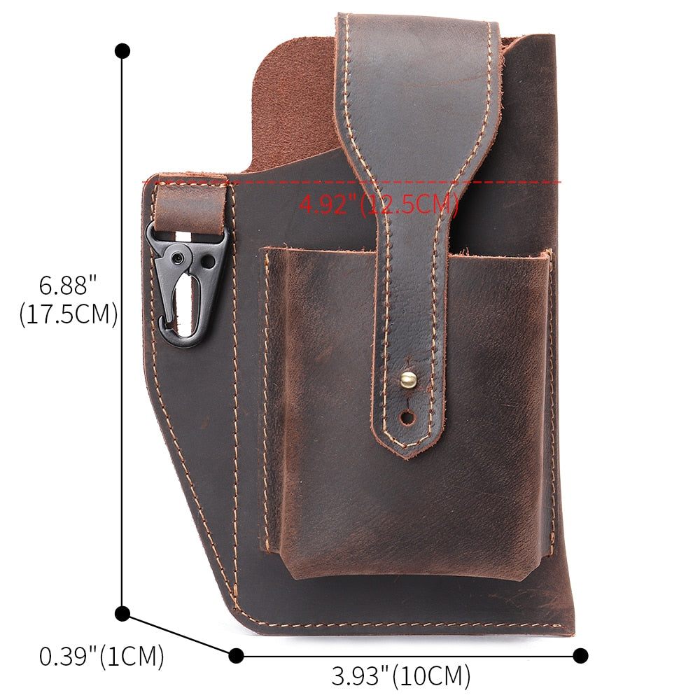 Sacs À Bandoulière Pour Hommes Pochette Téléphone Cuir Sac Messager - Marron 2