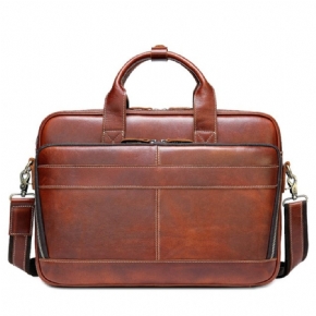 Sacs À Bandoulière Pour Hommes Porte-documents Luxe Cuir Avec Fermeture Éclair Ordinateur Portable