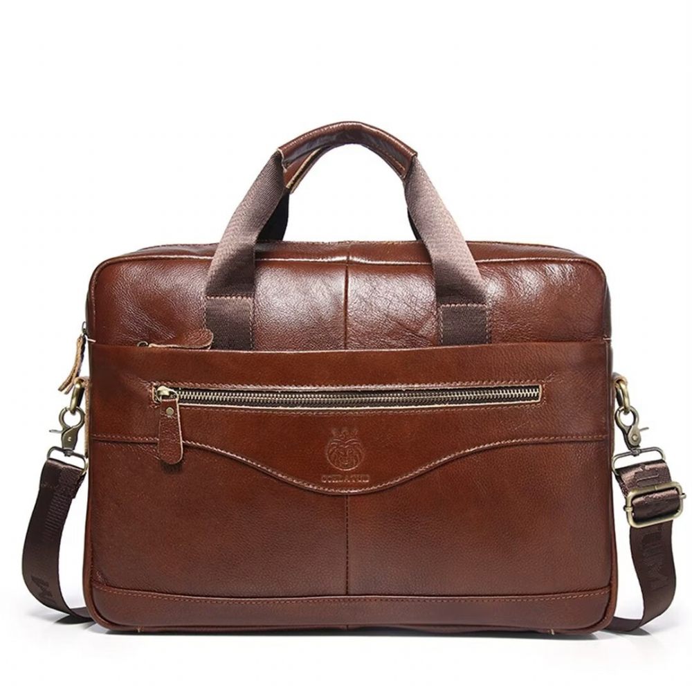 Sacs À Bandoulière Pour Hommes Regal Square Leather Portfolio - Brun Rouge