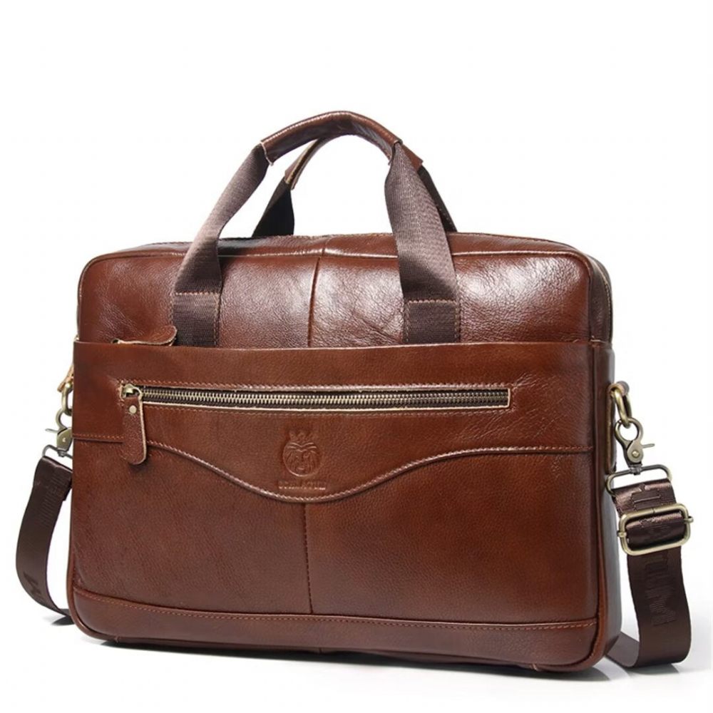 Sacs À Bandoulière Pour Hommes Regal Square Leather Portfolio - Brun Rouge