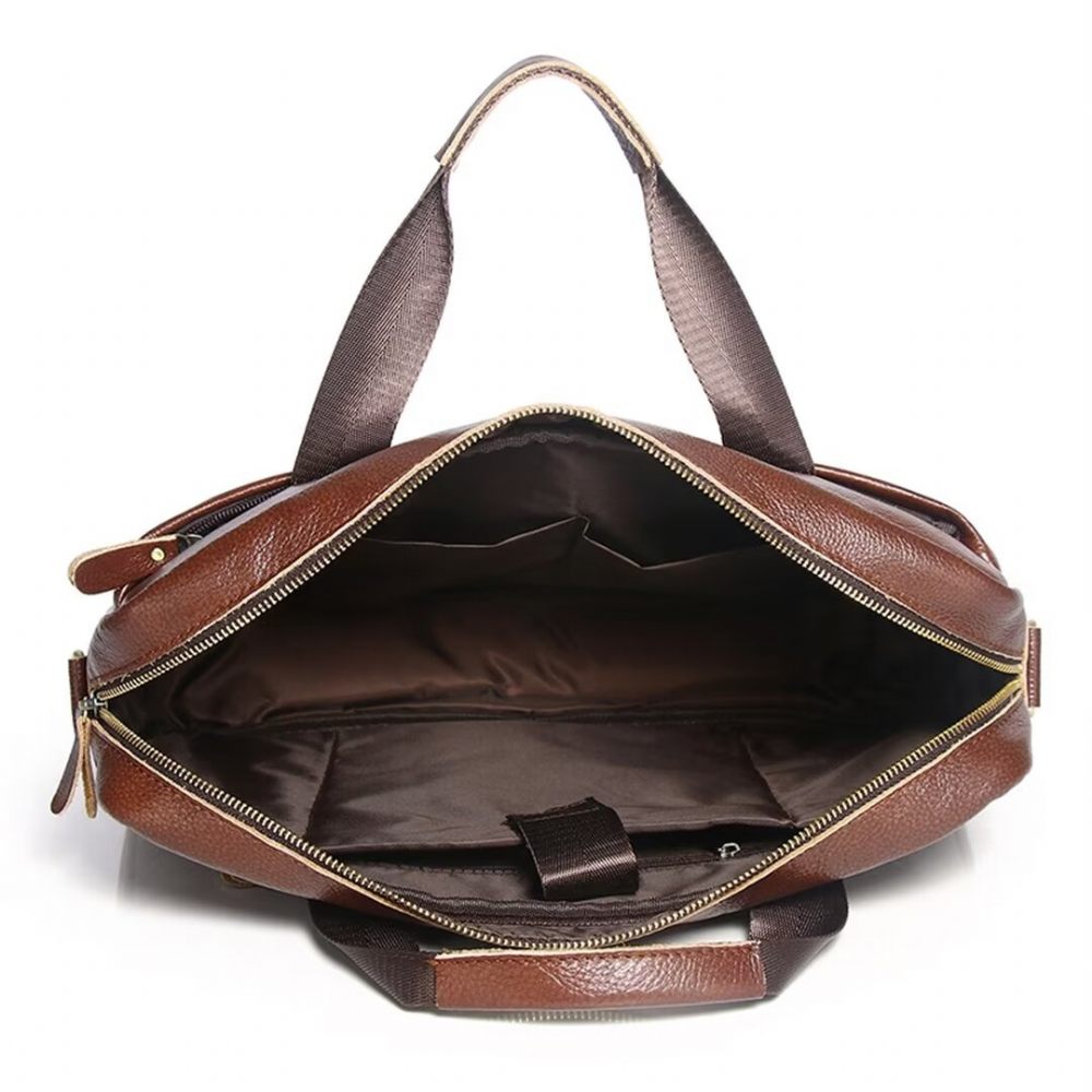 Sacs À Bandoulière Pour Hommes Regal Square Leather Portfolio - Brun Rouge