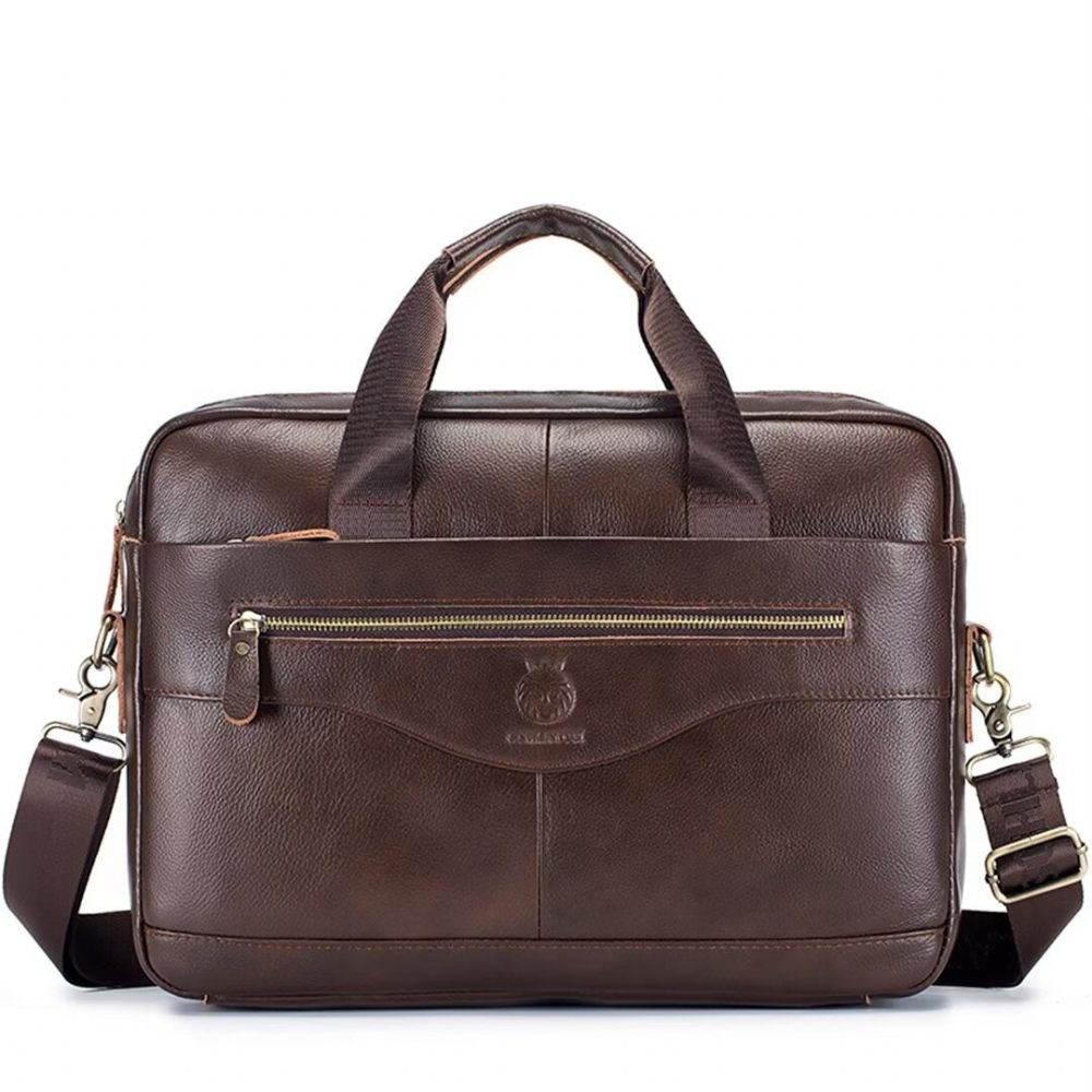 Sacs À Bandoulière Pour Hommes Regal Square Leather Portfolio - Brun Rouge