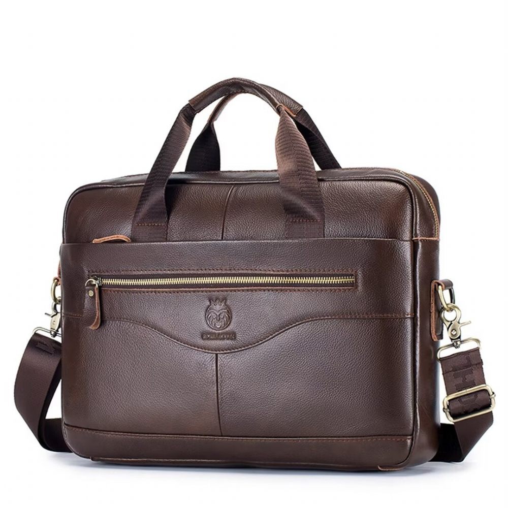 Sacs À Bandoulière Pour Hommes Regal Square Leather Portfolio - Brun Rouge