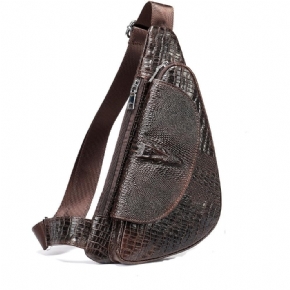 Sacs À Bandoulière Pour Hommes Sac Chic Cuir Crocodile