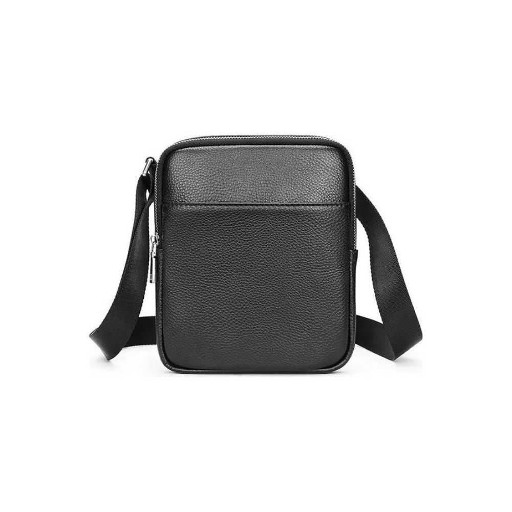 Sacs À Bandoulière Pour Hommes Sac Clouté Rabat Cuir Luxe - Noir