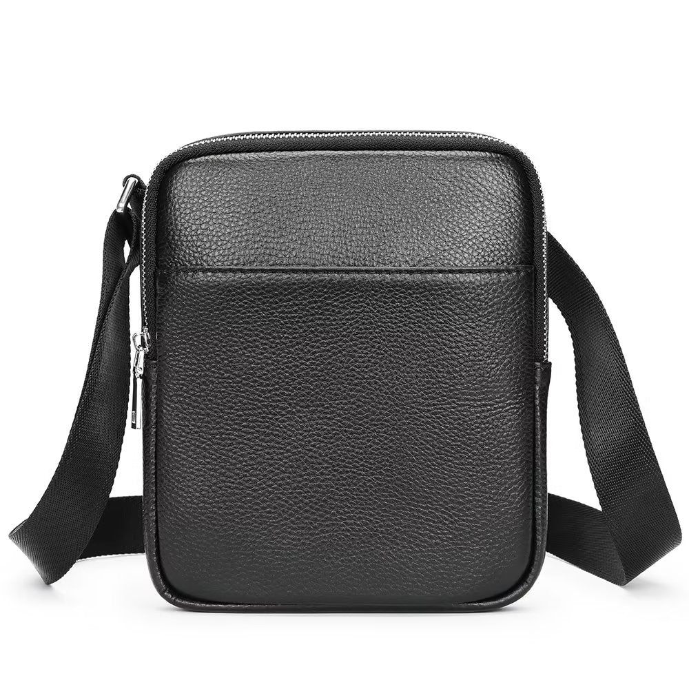 Sacs À Bandoulière Pour Hommes Sac Clouté Rabat Cuir Luxe - Noir