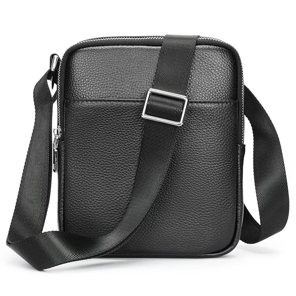 Sacs À Bandoulière Pour Hommes Sac Clouté Rabat Cuir Luxe - Noir