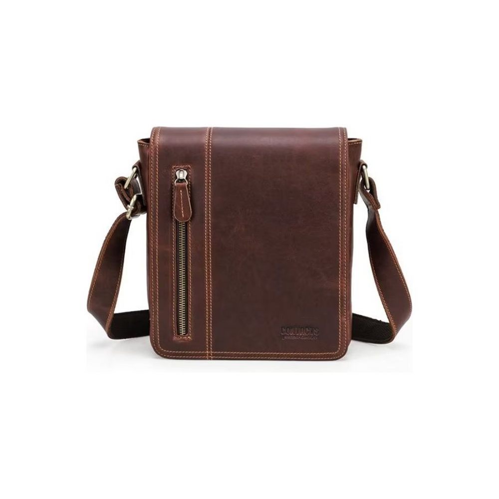 Sacs À Bandoulière Pour Hommes Sac Compact Rabat Cuir Luxe