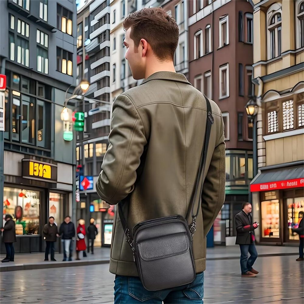 Sacs À Bandoulière Pour Hommes Sac Cuir Aristocrat's Appeal - Noir