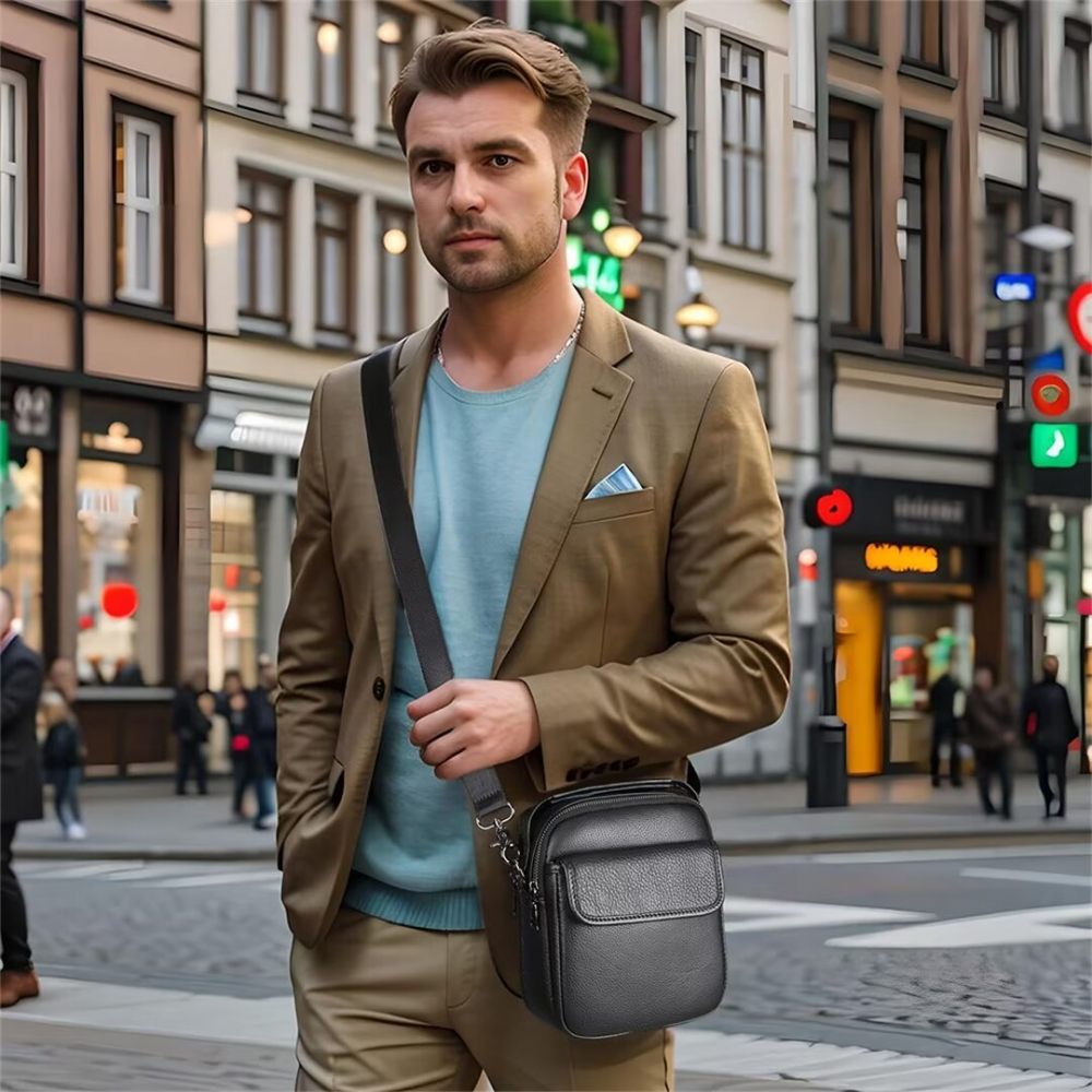 Sacs À Bandoulière Pour Hommes Sac Cuir Aristocrat's Appeal - Noir