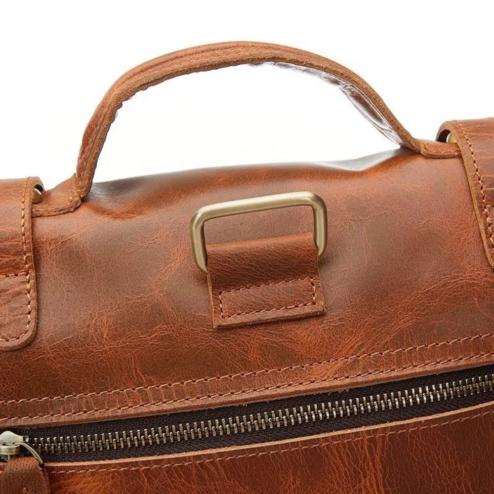 Sacs À Bandoulière Pour Hommes Sac Cuir Crazy Horse Luxe - Marron