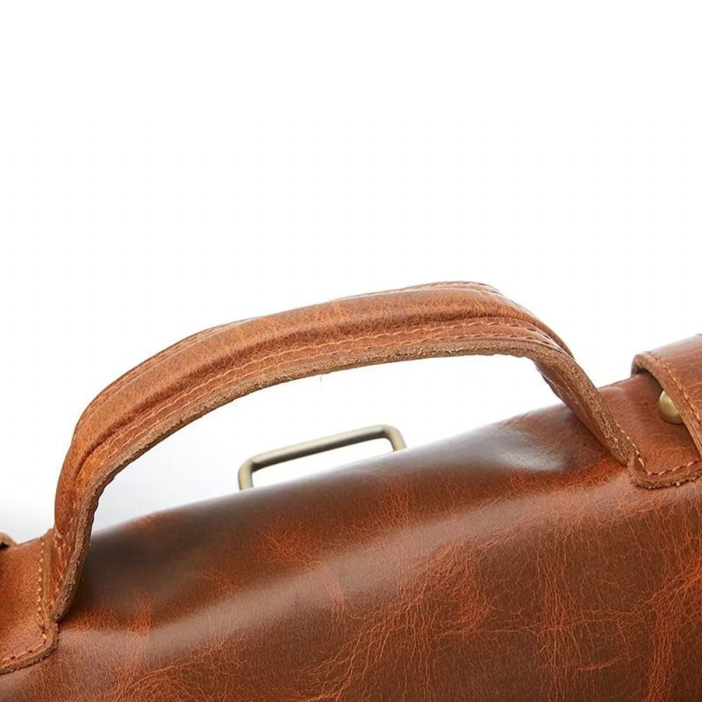 Sacs À Bandoulière Pour Hommes Sac Cuir Crazy Horse Luxe - Marron