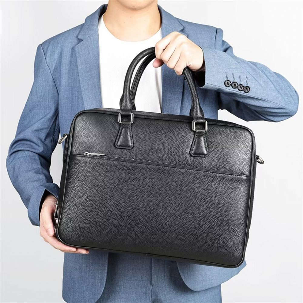 Sacs À Bandoulière Pour Hommes Sac Cuir Executive Elite - Noir