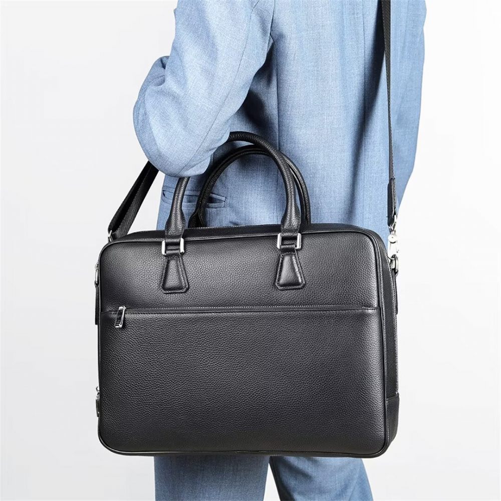 Sacs À Bandoulière Pour Hommes Sac Cuir Executive Elite - Noir