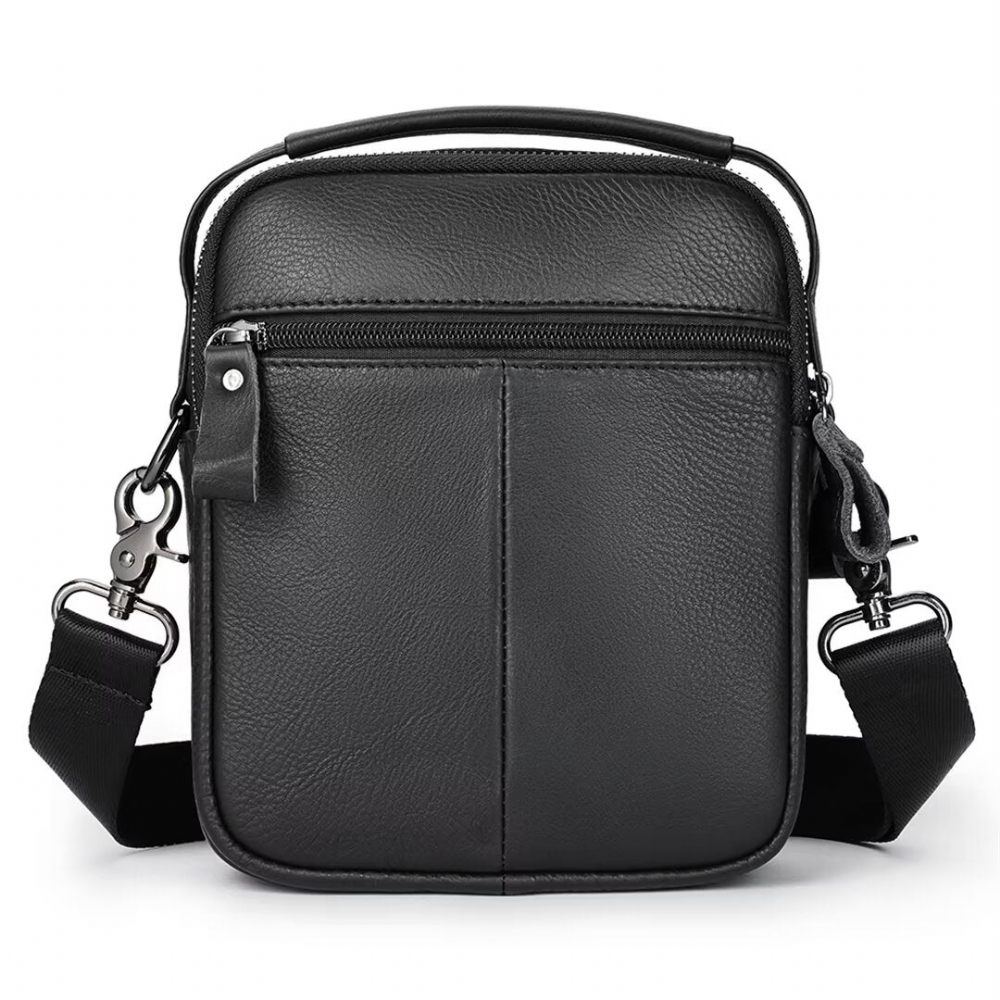 Sacs À Bandoulière Pour Hommes Sac Cuir Frontier La Mode - Noir