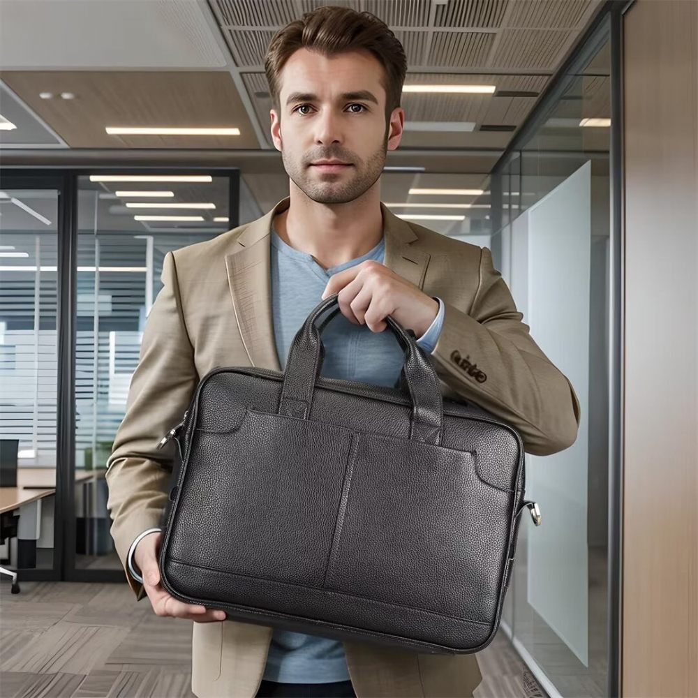 Sacs À Bandoulière Pour Hommes Sac Cuir Homme Distingué - Noir1