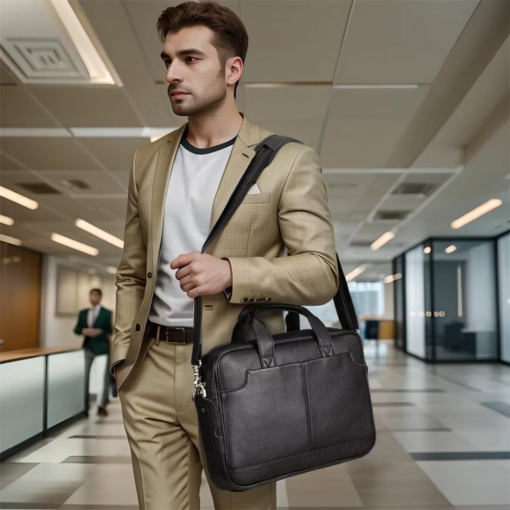 Sacs À Bandoulière Pour Hommes Sac Cuir Homme Distingué - Noir1