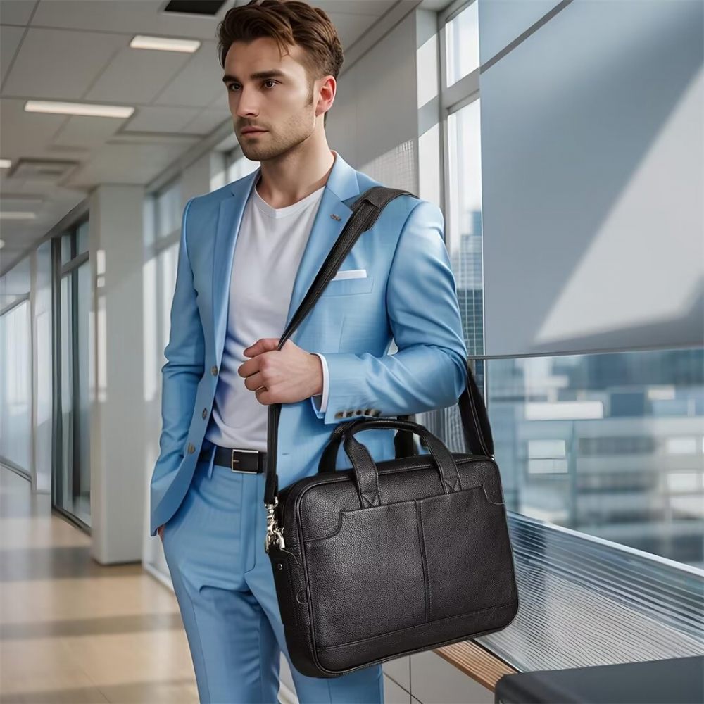 Sacs À Bandoulière Pour Hommes Sac Cuir Homme Distingué - Noir1