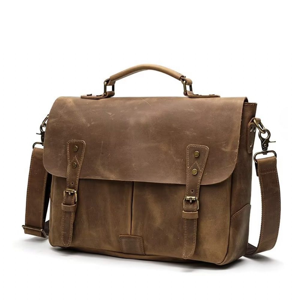 Sacs À Bandoulière Pour Hommes Sac Cuir Lux Crazy Horse - Marron