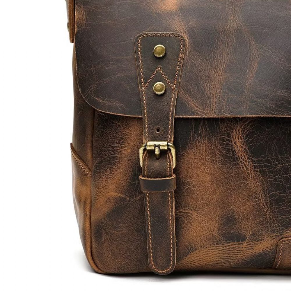 Sacs À Bandoulière Pour Hommes Sac Cuir Lux Crazy Horse - Marron