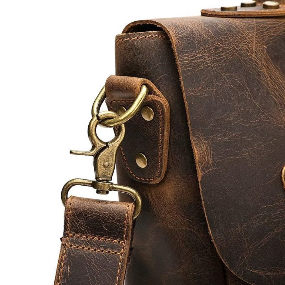 Sacs À Bandoulière Pour Hommes Sac Cuir Lux Crazy Horse - Marron