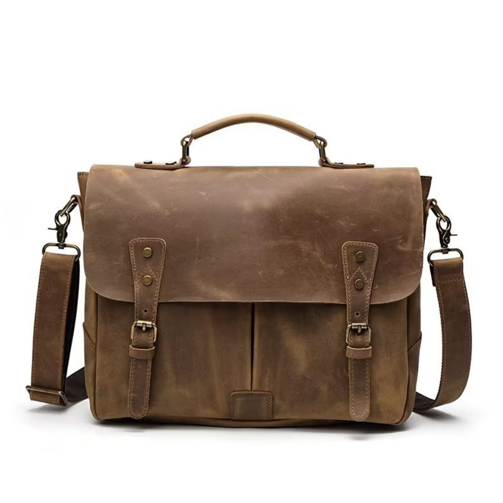 Sacs À Bandoulière Pour Hommes Sac Cuir Lux Crazy Horse - Marron