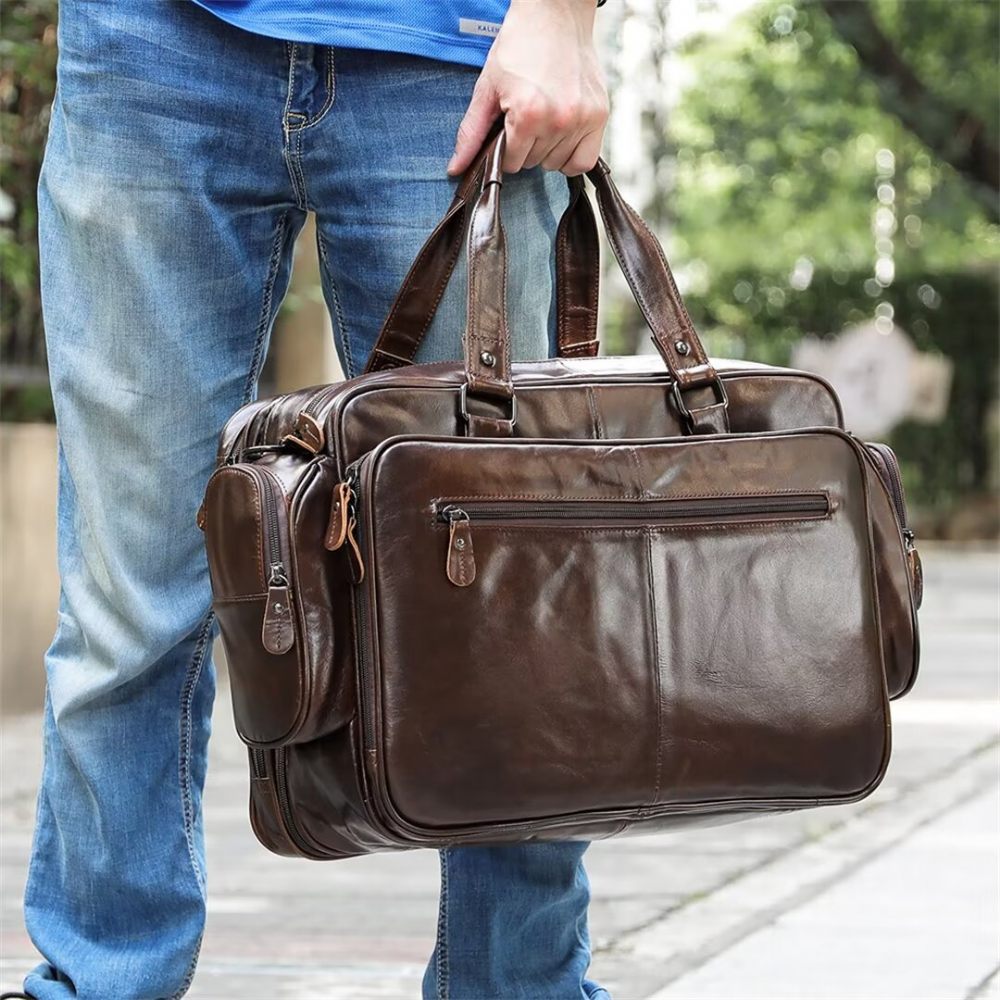 Sacs À Bandoulière Pour Hommes Sac Cuir Metropolitan Maverick - Café