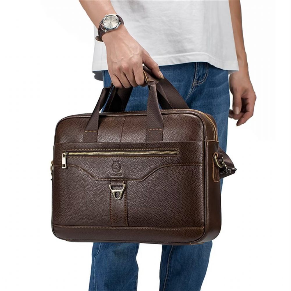 Sacs À Bandoulière Pour Hommes Sac Cuir Metropolitan Prestige - Brun