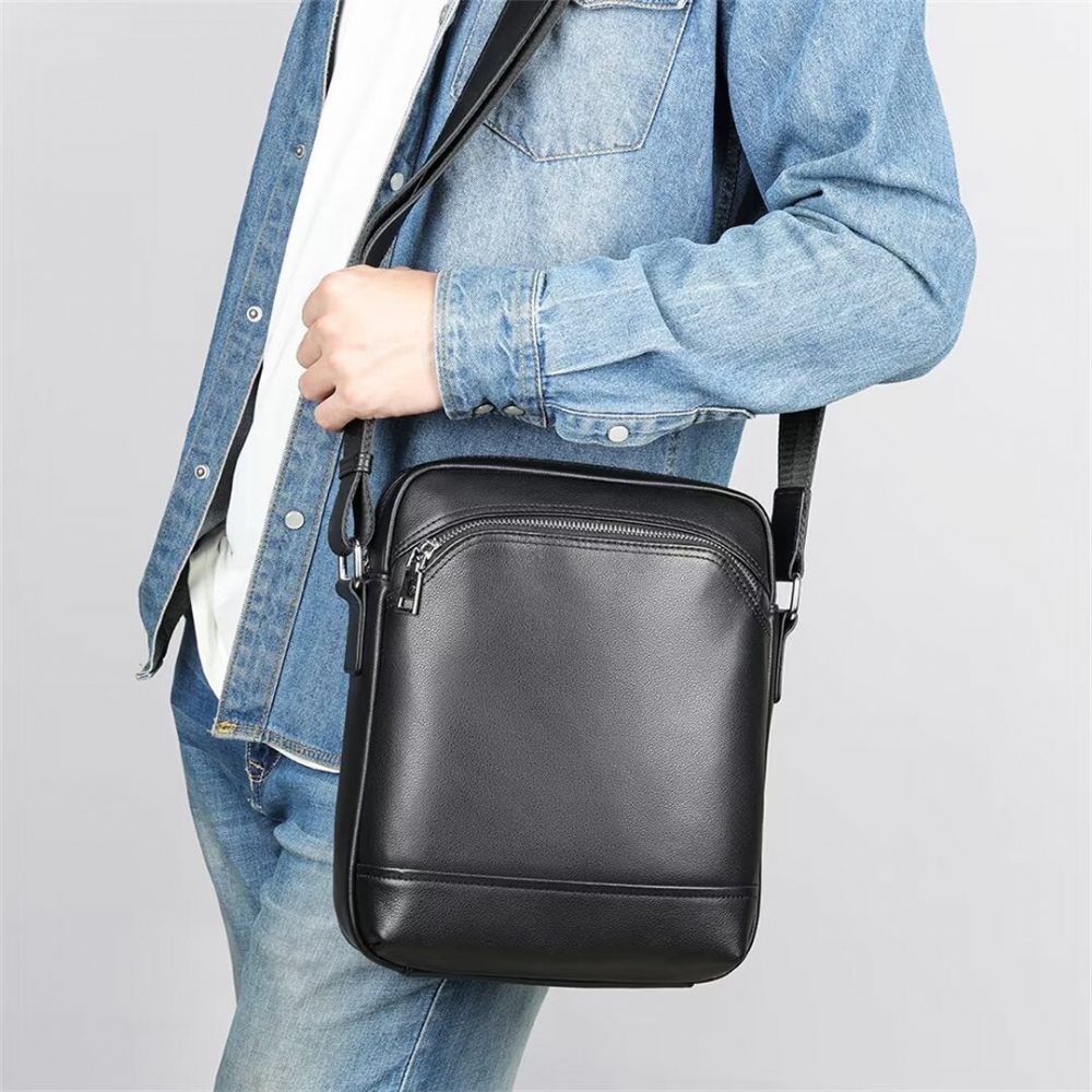 Sacs À Bandoulière Pour Hommes Sac Cuir Sovereign Statement - Noir1