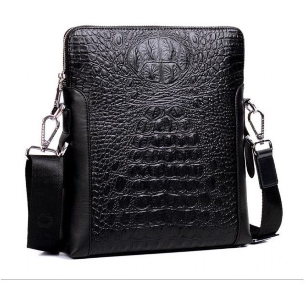 Sacs À Bandoulière Pour Hommes Sac Luxe Crocstyle Business - Noir