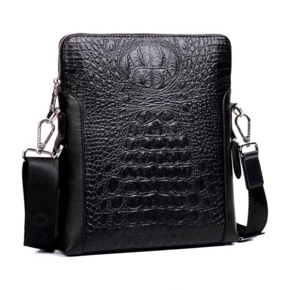 Sacs À Bandoulière Pour Hommes Sac Luxe Crocstyle Business - Noir