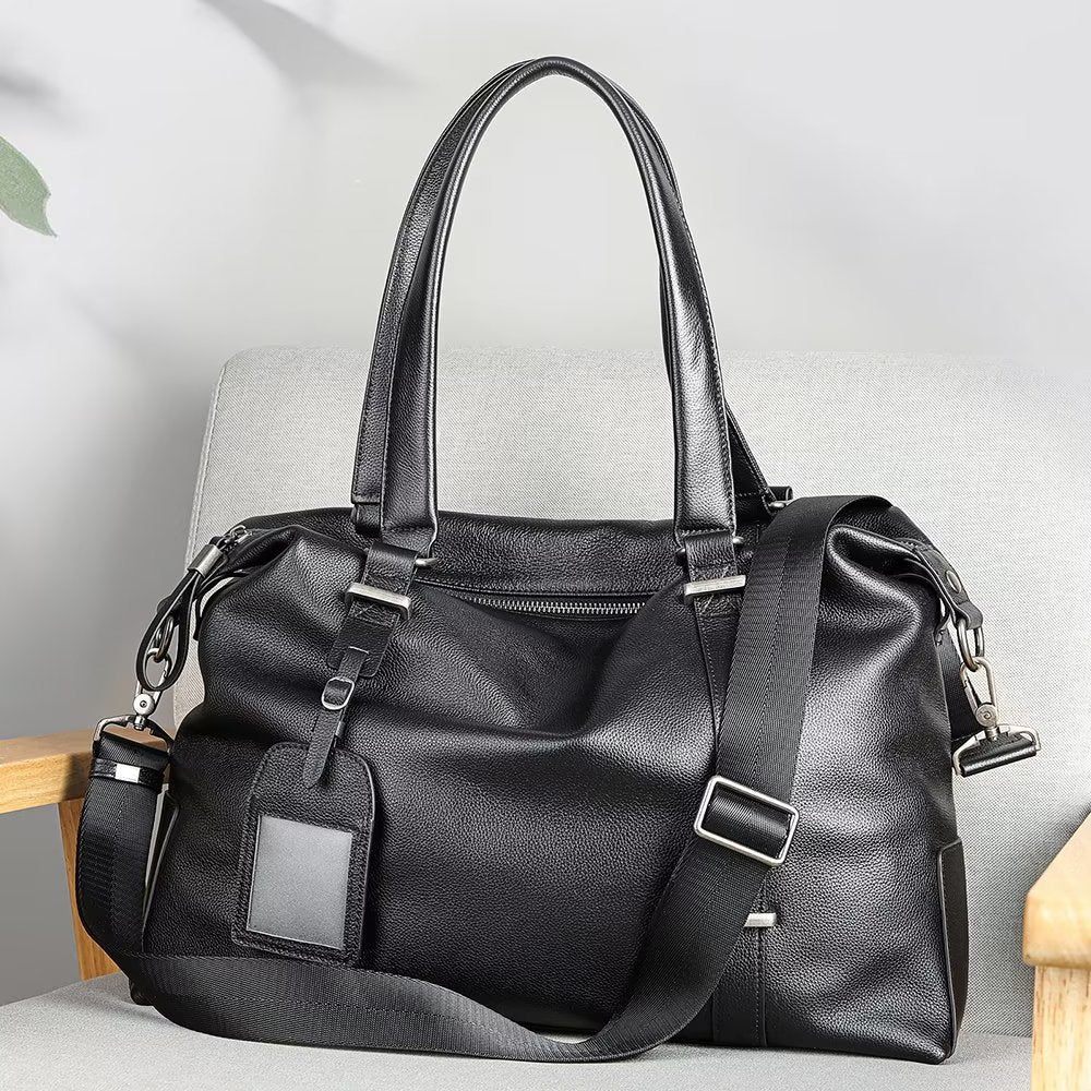 Sacs À Bandoulière Pour Hommes Sac Main Cuir Élégant - Noir