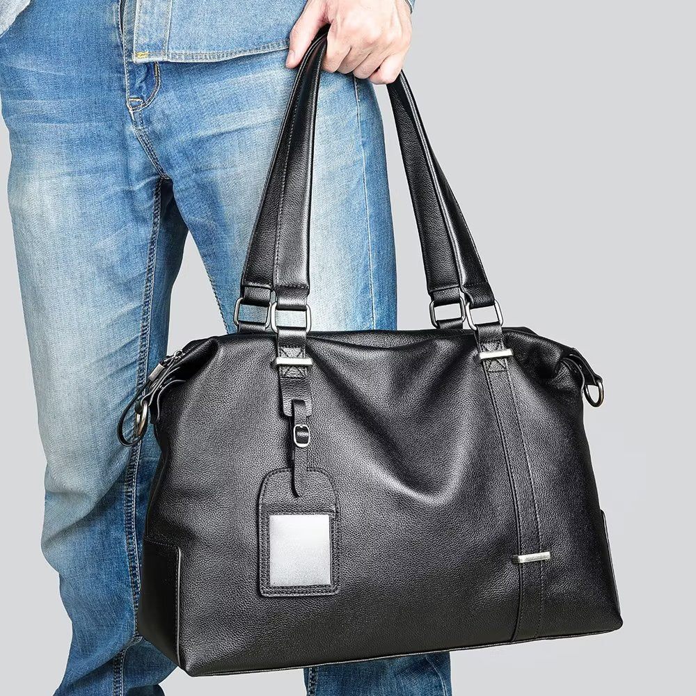 Sacs À Bandoulière Pour Hommes Sac Main Cuir Élégant - Noir