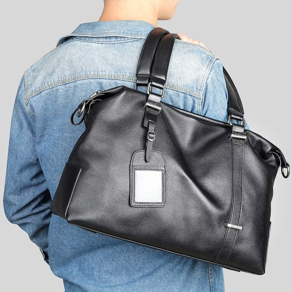 Sacs À Bandoulière Pour Hommes Sac Main Cuir Élégant - Noir