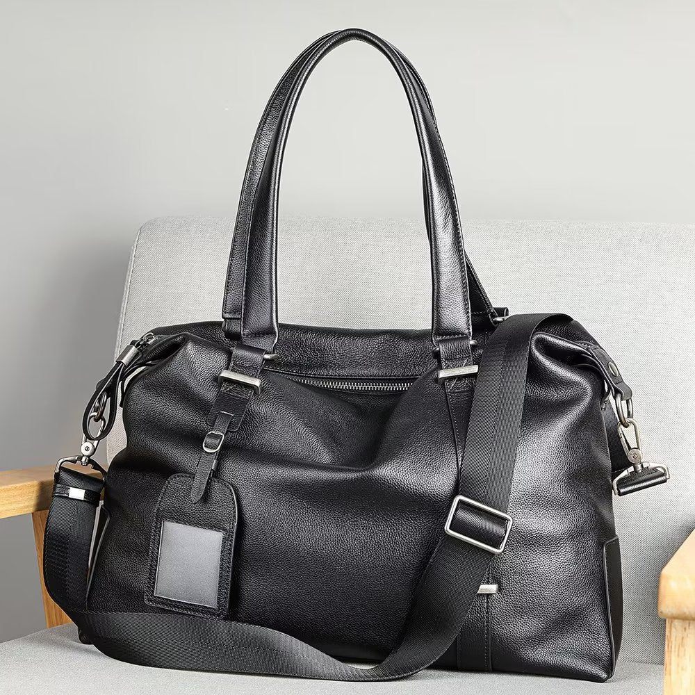 Sacs À Bandoulière Pour Hommes Sac Main Cuir Élégant - Noir