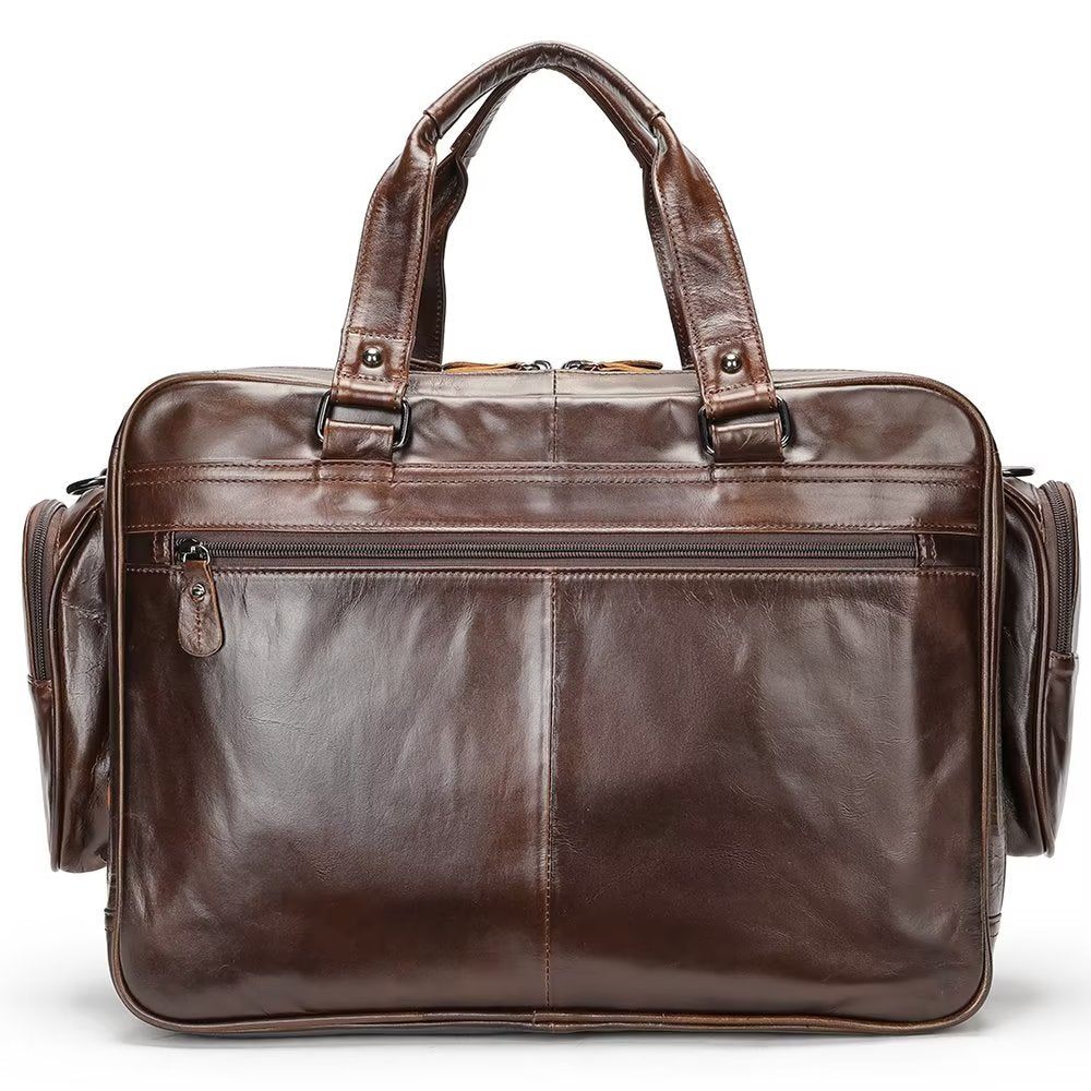 Sacs À Bandoulière Pour Hommes Sac Main Cuir Luxe Ordinateur Portable - Café