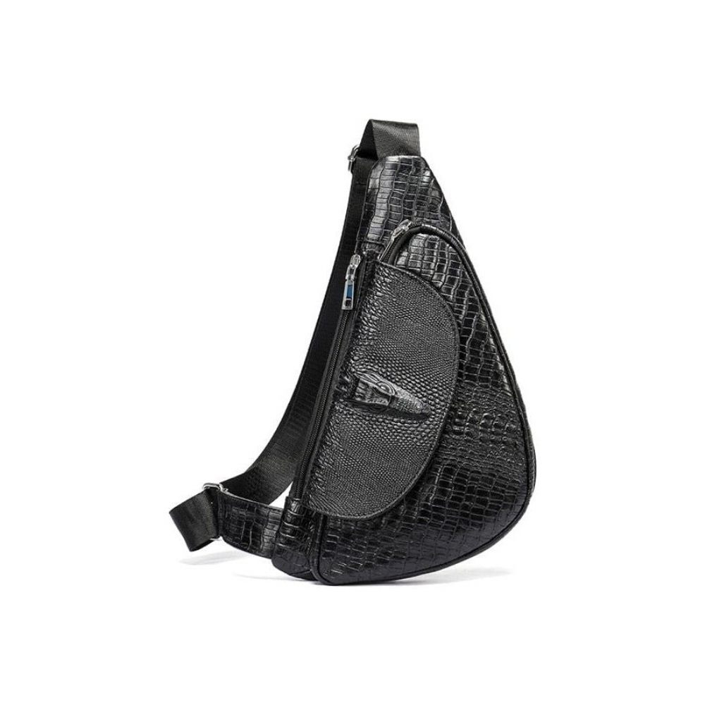 Sacs À Bandoulière Pour Hommes Sac Messager Créateur Cuir Selle Exotique - Noir 1