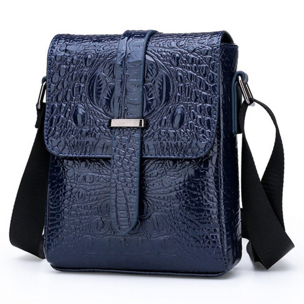 Sacs À Bandoulière Pour Hommes Sac Messager Luxe Rabat Alligator - Bleu