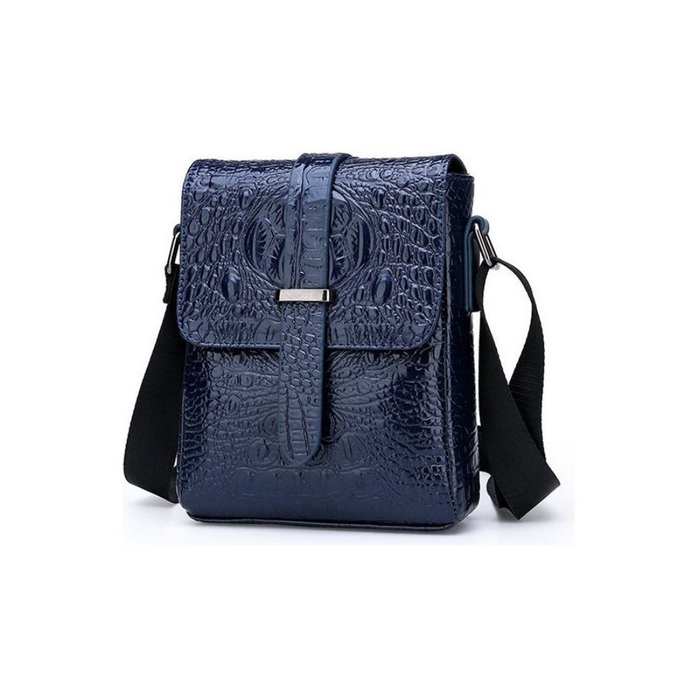 Sacs À Bandoulière Pour Hommes Sac Messager Luxe Rabat Alligator - Bleu