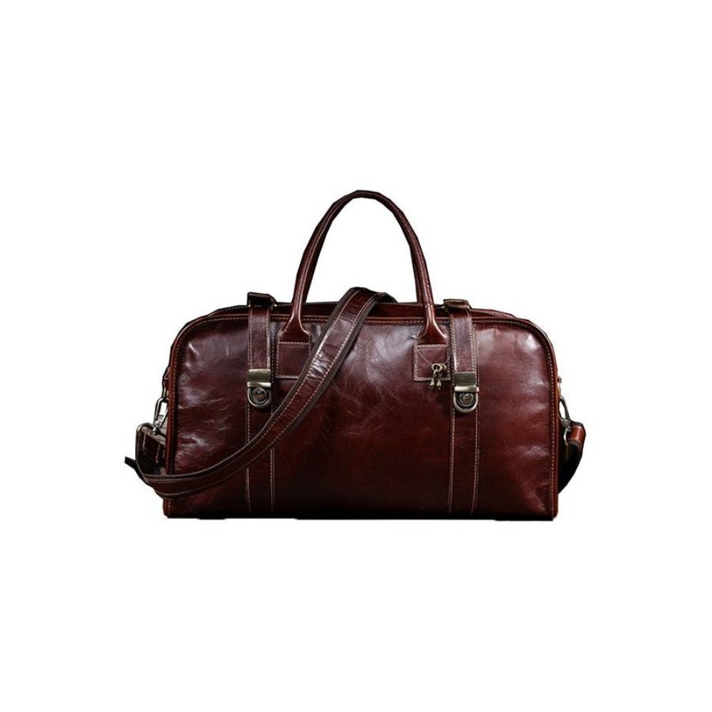 Sacs À Bandoulière Pour Hommes Sac Voyage Cuir Luxe Vintage - Café