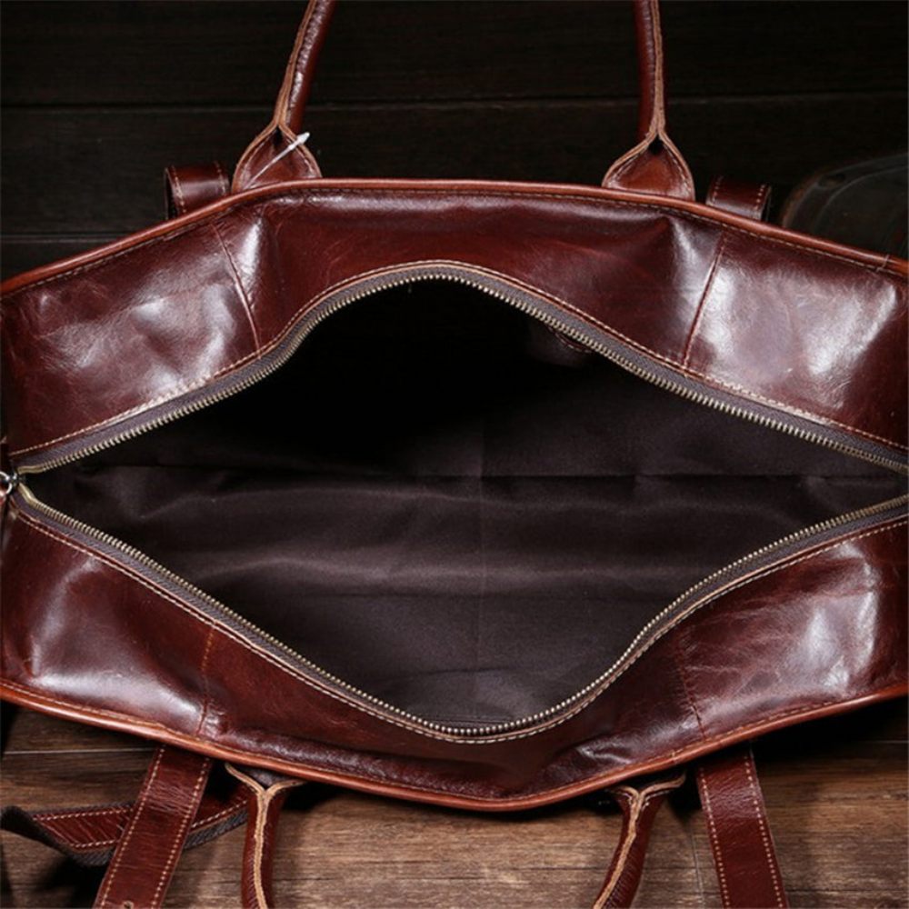 Sacs À Bandoulière Pour Hommes Sac Voyage Cuir Luxe Vintage - Café